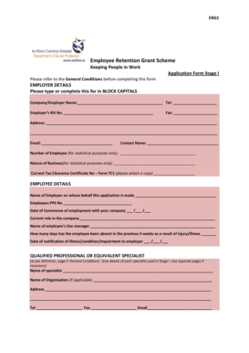 Employee Retention Grant Scheme Application Form