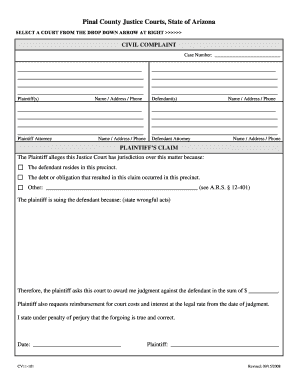 Arizona Civil Complaint and Summons