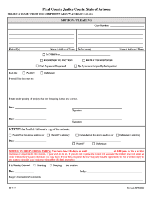 Arizona Motion Pleading Form