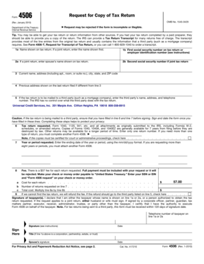 IRS Form 4506 Request for Copy of Tax Return