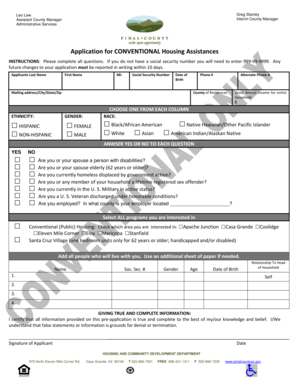 Conventional Housing Assistance Application