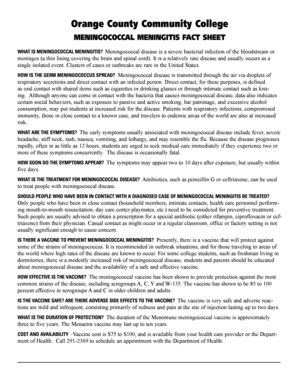 Meningococcal Vaccine Response Form