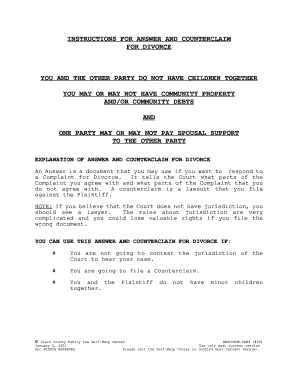 Answer and Counterclaim for Divorce