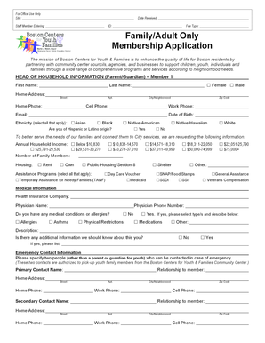 Boston Centers for Youth & Families Membership Application
