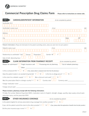 Commercial Prescription Drug Claims Form