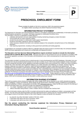 Preschool Enrolment Form