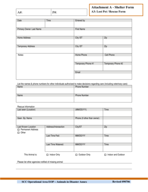 Lost Pet Rescue Form