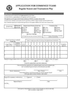 Application for Combined Teams