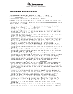 Furnished House Lease Agreement