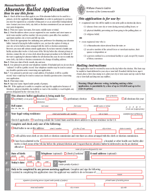 Massachusetts Absentee Ballot Application