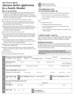 Massachusetts Absentee Ballot Application