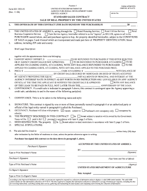 USDA Standard Sales Contract for Real Property