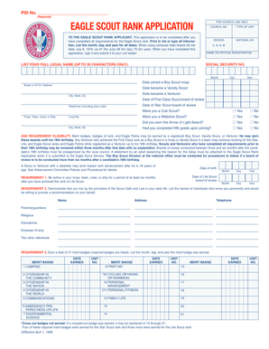 Eagle Scout Rank Application