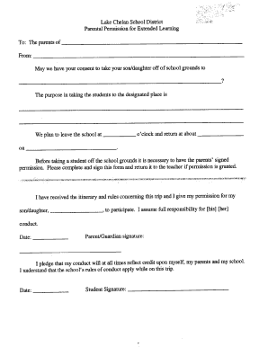 Parental Permission for Extended Learning