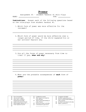 Student Power Assignment Handout