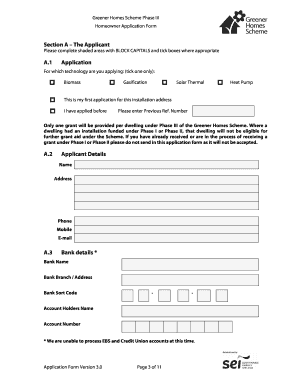 Greener Homes Scheme Phase III Homeowner Application Form