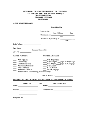 Superior Court Copy Request Form