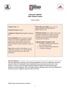 Luka’s Quilt Lesson Plan