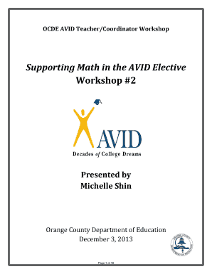 AVID Teacher/Coordinator Workshop Notes Template