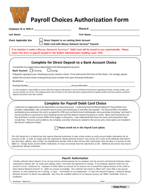 Payroll Choices Authorization Form