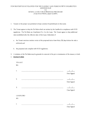 HUD-90105-a Lease Addendum for Elderly and Disabled