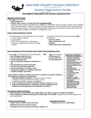 Georgia School Registration Form