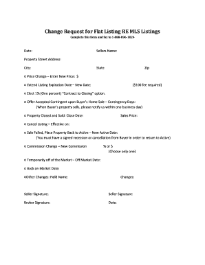 Real Estate Listing Change Request Form