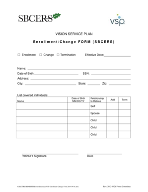 VSP Enrollment Change Form