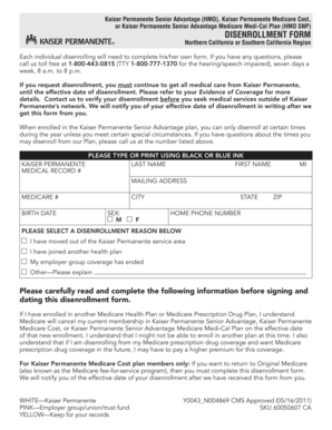 Kaiser Permanente Medicare Disenrollment Form