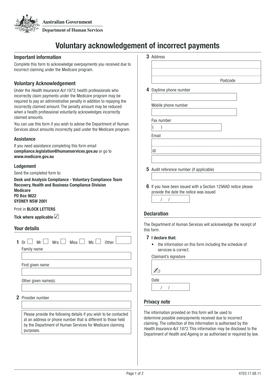 Medicare Voluntary Acknowledgement Form