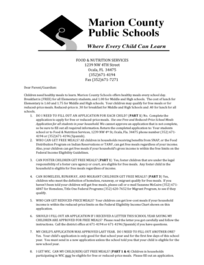 Free and Reduced-Price School Meals Application