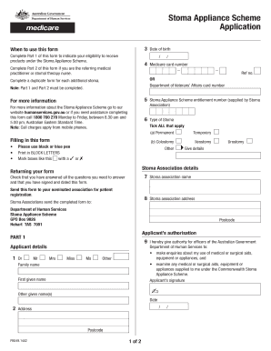 Stoma Appliance Scheme Application