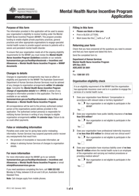 Mental Health Nurse Incentive Program Application