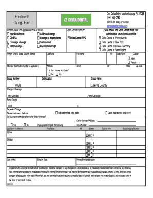 Delta Dental Enrollment/Change Form