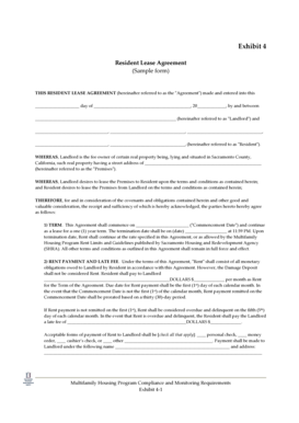 Resident Lease Agreement