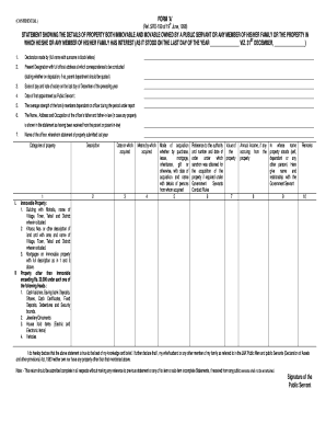Public Servant Property Declaration Form