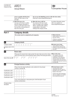 UK Annual Return Form AR01