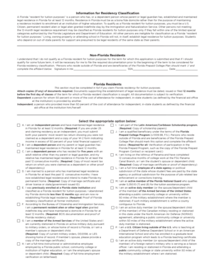 Florida Residency Classification Form