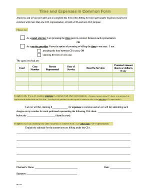 CJA Time and Expenses Common Form