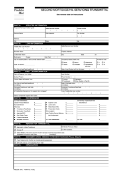 Freddie Mac Second Mortgage Servicing Transmittal