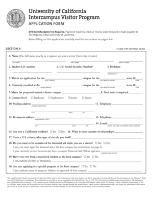 University of California Intercampus Visitor Program Application