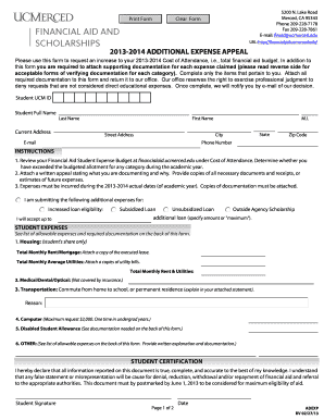 2013-2014 Additional Expense Appeal