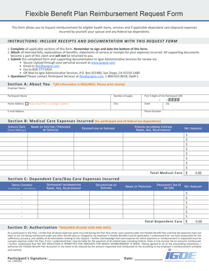 This form allows you to request reimbursement for eligible health items, services and if applicable dependent care (daycare) expenses - sjeccd