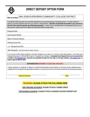 Direct Deposit Option Form