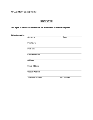 Bid Form