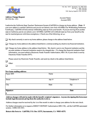 California Address Change Request Form