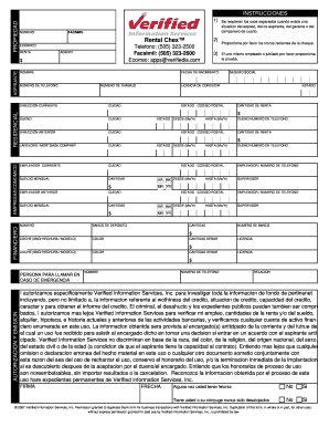 Formulario de solicitud de alquiler