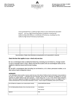 California Dream Act Cal Grant Affidavit