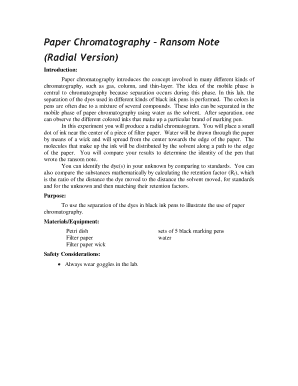 Paper Chromatography Lab Report