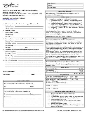 Salem oregon tent permits form